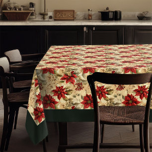 Classic Christmas Flowers Tablecloth Cosy Style