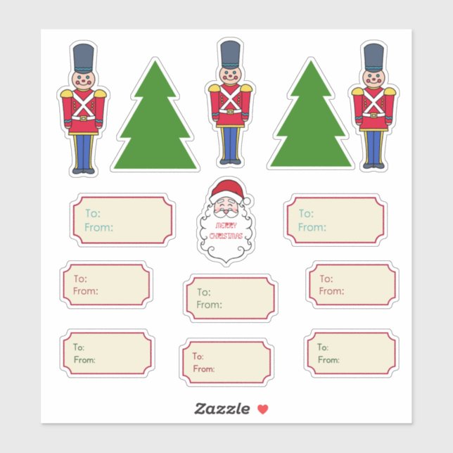  Classic Christmas Gift Tag Stickers  (Sheet)