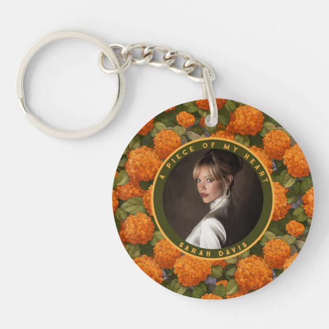 Classic Christmas Gifts Hydrangeans Flower Key Ring (Front)