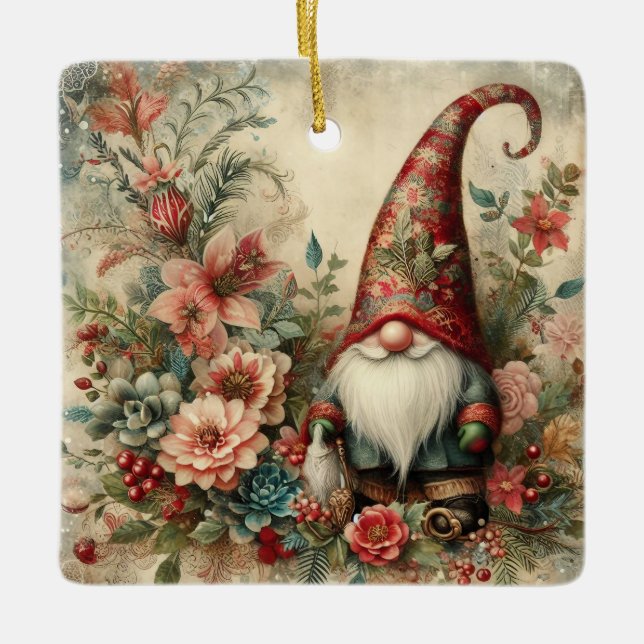 Classic Christmas Gnome Ornament (Front)