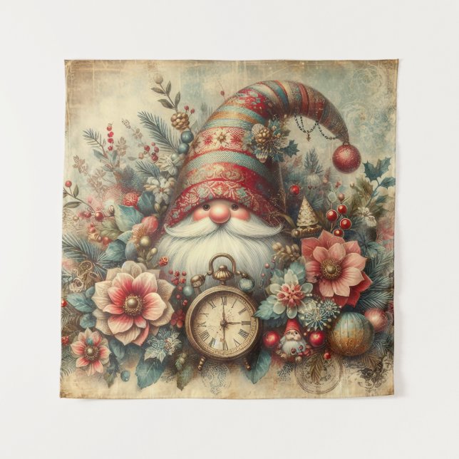 Classic Christmas Gnome Tapestry (Front)