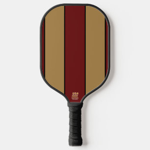 Classic Christmas Gold And Red Stripes Pickleball Paddle