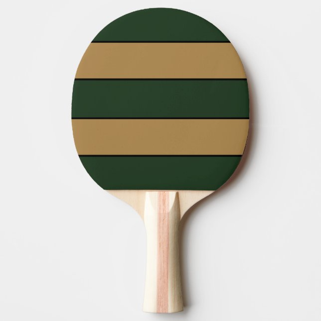Classic Christmas Green And Gold Stripes Ping Pong Paddle (Front)
