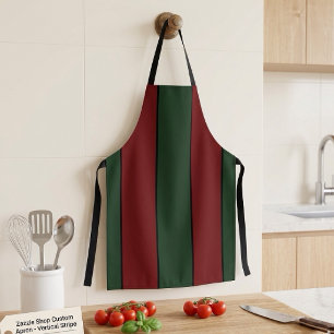 Classic Christmas Green And Red Stripes Apron