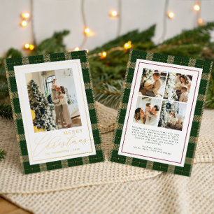 Classic Christmas Green Plaid Family Photo