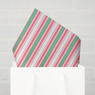 Classic Christmas Green Red Stripes  Tissue Paper