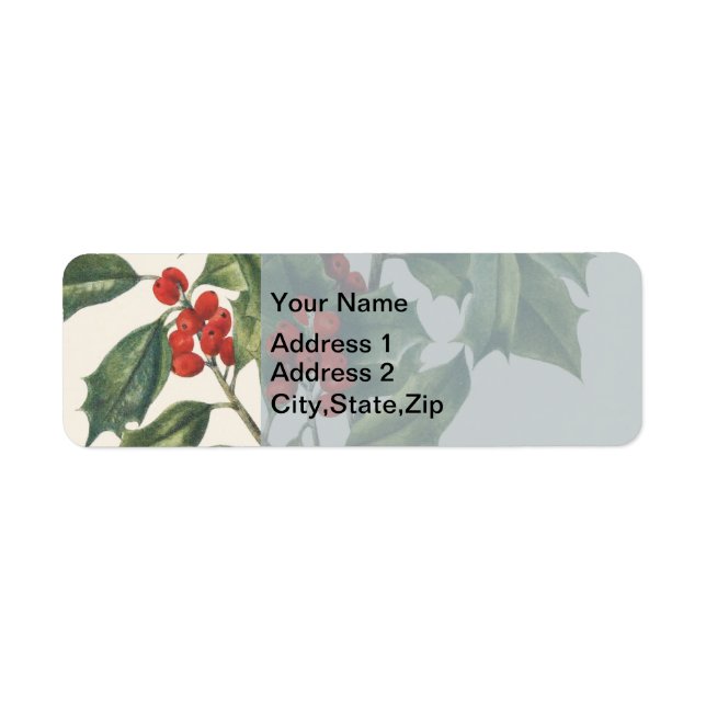 Classic Christmas Holly with Red Berries Art (Front)