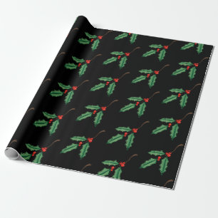 Classic Christmas Holly Wrapping Paper