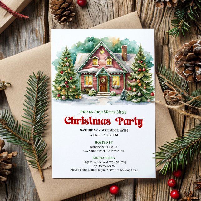 Classic christmas house invite playful lettering (Classic christmas house invite playful lettering

)
