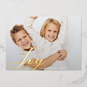 Classic Christmas JOY Hand Lettering Family Photo