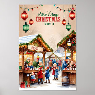 Classic Christmas Market Scene Poster