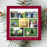 Classic Christmas Monogram Holiday Photo Collage<br><div class="desc">Celebrate the season with this Holiday Photo collage card featuring your monogram and 6 photos. Your initial is set against a faux gold background and centred between your photos. Easily change the background colour by clicking on "customise it" and the small eye dropper. Classic and simple yet stylish and elegant,...</div>