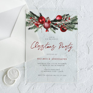 Classic Christmas Office Corporate Christmas Party Acrylic Invitations