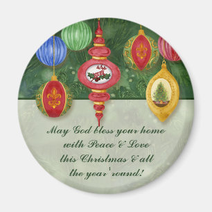 Classic Christmas Ornament Message Magnet