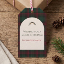 Classic Christmas Plaid Gift Tag
