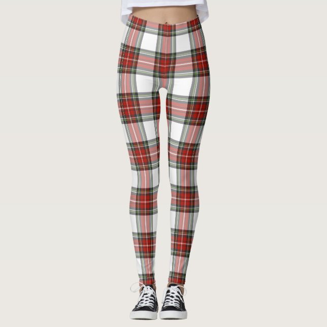Classic Christmas Plaid Pattern Leggings (Front)