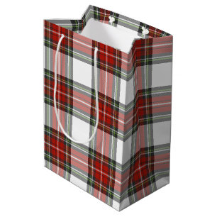 Classic Christmas Plaid Pattern Medium Gift Bag