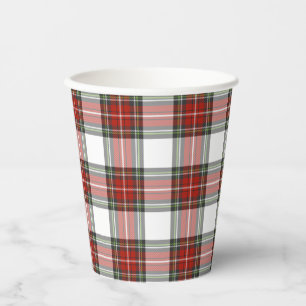 Classic Christmas Plaid Pattern Paper Cups