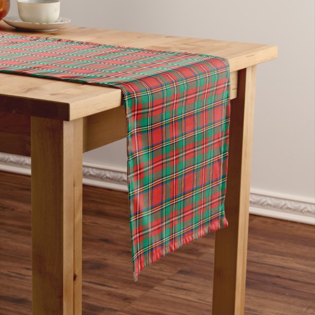 Classic Christmas Plaid Short Table Runner (In Situ)