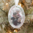 Classic Christmas Plants Silver Frame Family Photo