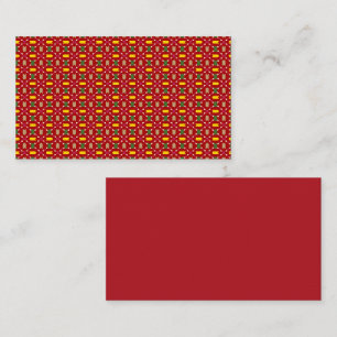 Classic Christmas Red and Green Geometric Seamless Business Card