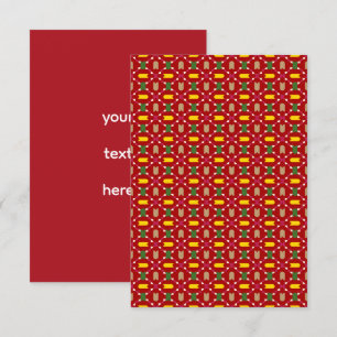 Classic Christmas Red and Green Geometric Seamless Thank You Card