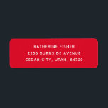 Classic Christmas red minimalist holiday address<br><div class="desc">Christmas minimalist address label in classic red colour for winter holiday.</div>