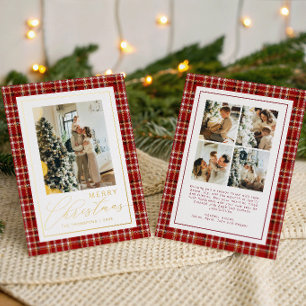 Classic Christmas Red Plaid Family Photo