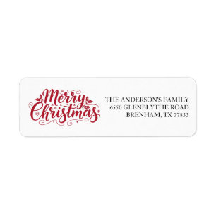 Classic Christmas Return Address Label