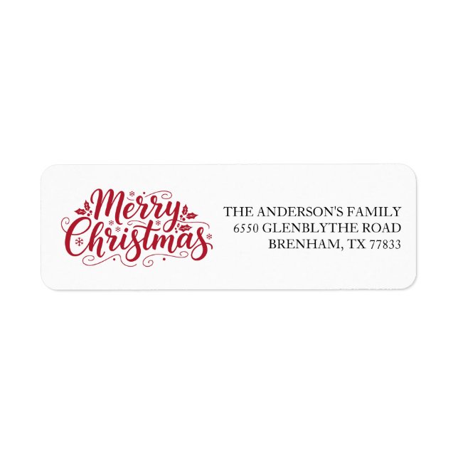 Classic Christmas Return Address Label (Front)