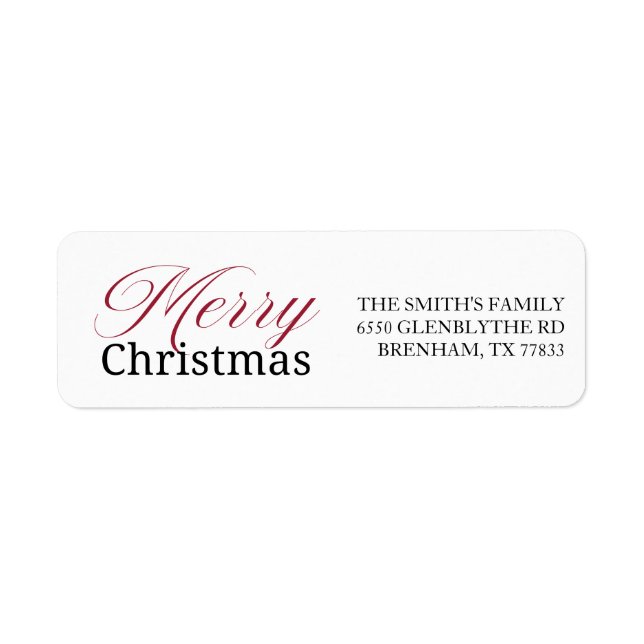 Classic Christmas Return Address Label (Front)