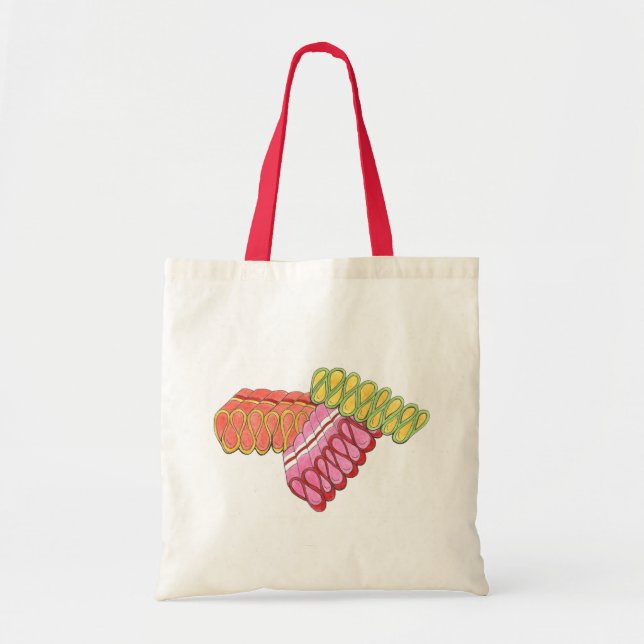 Classic Christmas Ribbon Candy Colourful Holiday Tote Bag (Front)
