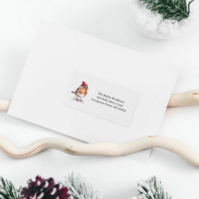 Classic Christmas Robin, custom  Label (Creator Uploaded)