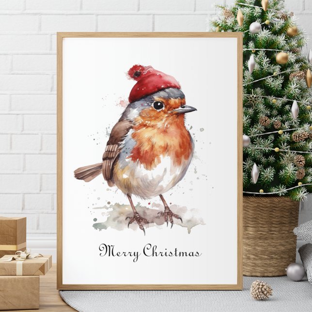 Classic Christmas Robin, custom  Poster (Creator Uploaded)