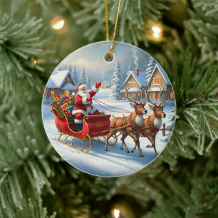 Classic Christmas Round Ornament