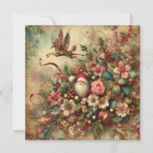 Classic Christmas Santa Greeting Card