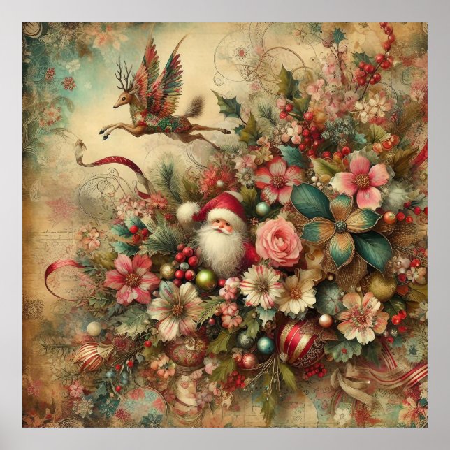 Classic Christmas Santa Poster (Front)