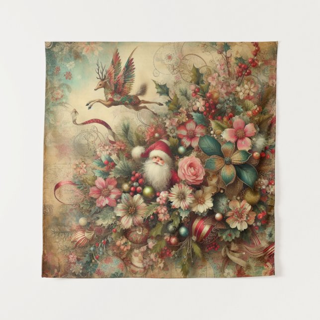 Classic Christmas Santa Tapestry (Front)