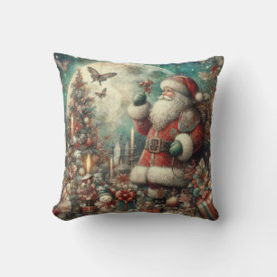 Classic Christmas Santa Throw Pillow