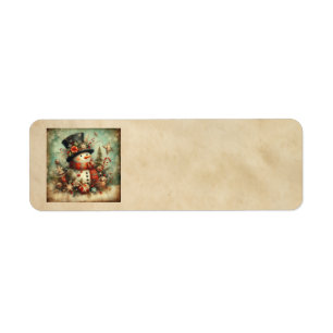 Classic Christmas Snowman Address Labels