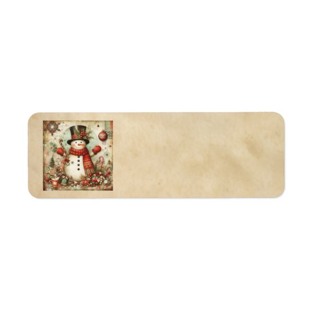 Classic Christmas Snowman Address Labels (Front)