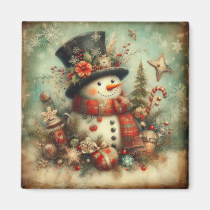 Classic Christmas Snowman Magnet