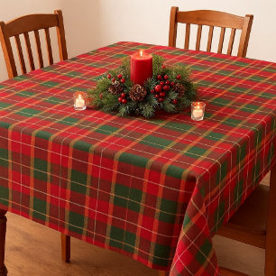 Classic Christmas Tartan Red Green Holiday Tablecloth