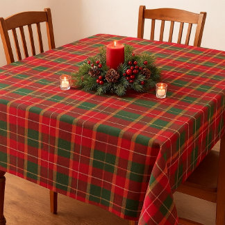 Classic Christmas Tartan Red Green Holiday Tablecloth