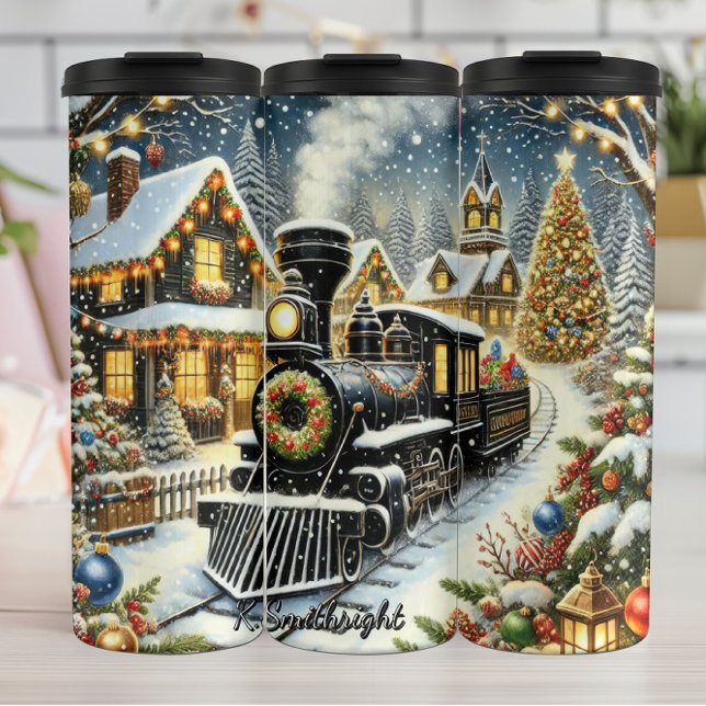 Classic Christmas Train Village Wonderland Thermal Tumbler (Creator Uploaded)