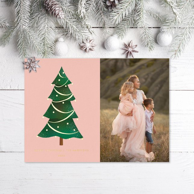 Classic Christmas Tree Blush Pink Photo (Creator Uploaded)