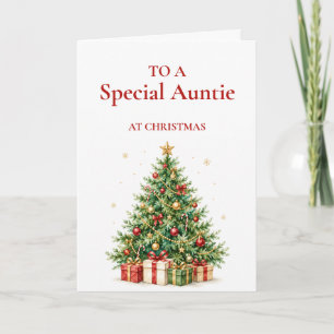 Classic Christmas Tree Card for Auntie
