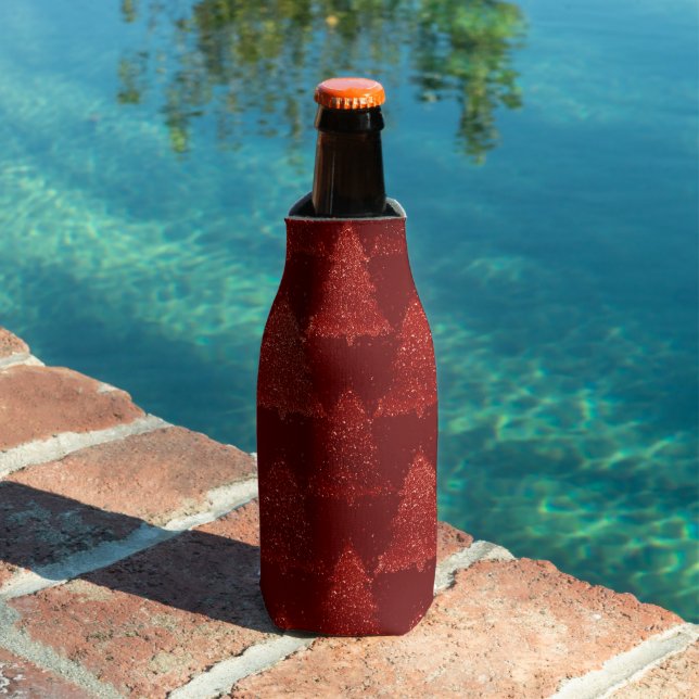 Classic Christmas Tree | Festive Rich Crimson Red Bottle Cooler (In Situ Pool)
