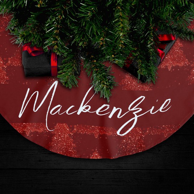 Classic Christmas Tree | Festive Rich Crimson Red Brushed Polyester Tree Skirt (Creator Uploaded)