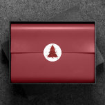 Classic Christmas Tree | Festive Rich Crimson Red Classic Round Sticker<br><div class="desc">Tis the season to decorate and entertain! Modern, dark, and moody abstract holiday tree and hand-lettered "Merry Christmas" in with a rich, luxe palette. This elegant festive design features a whimsical sparkly Christmas tree with a frisky paint splatter enhanced with faux metallic glitter. For other colours or matching products, please...</div>